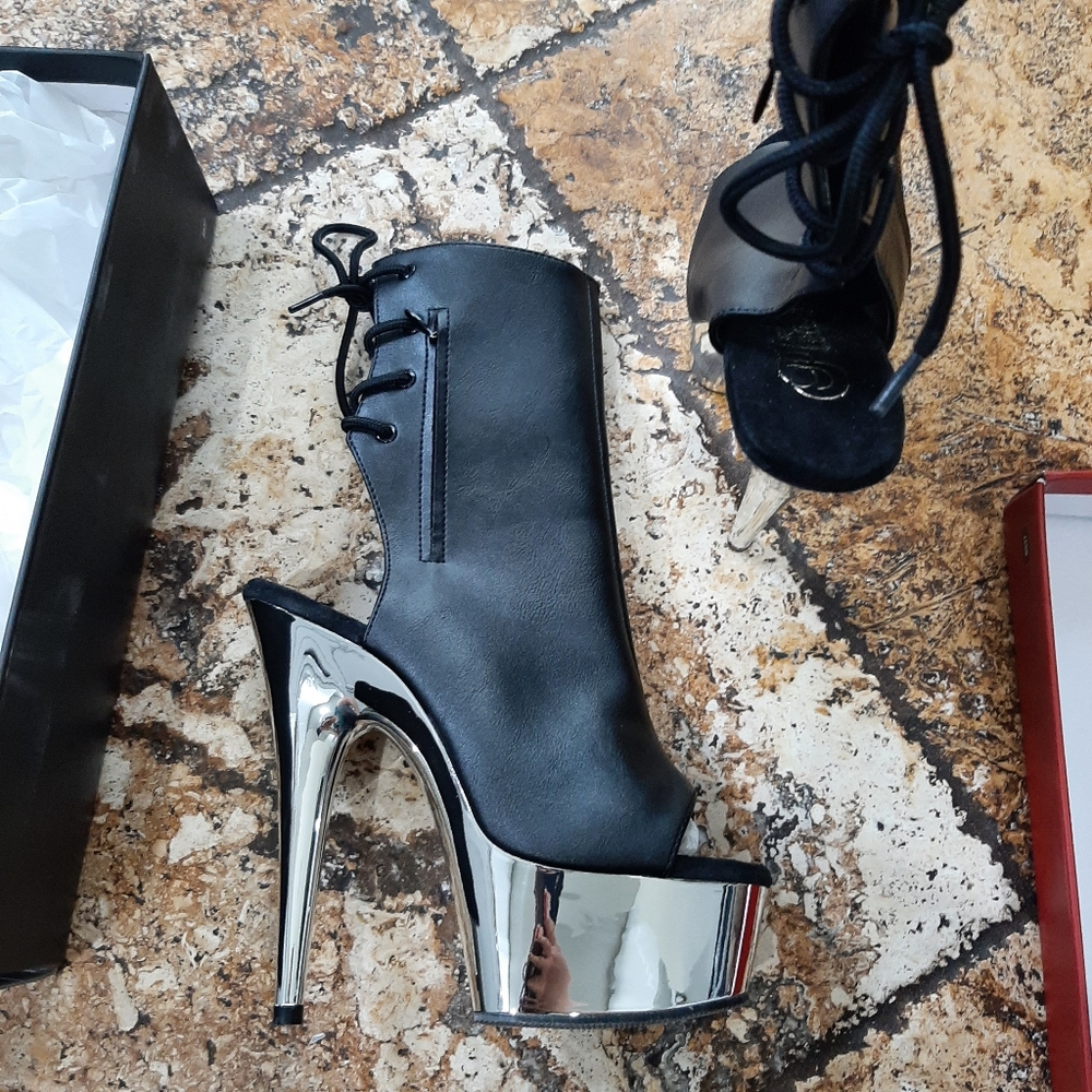 COPY - Pleaser platform heel boots exotic dancing shoes black